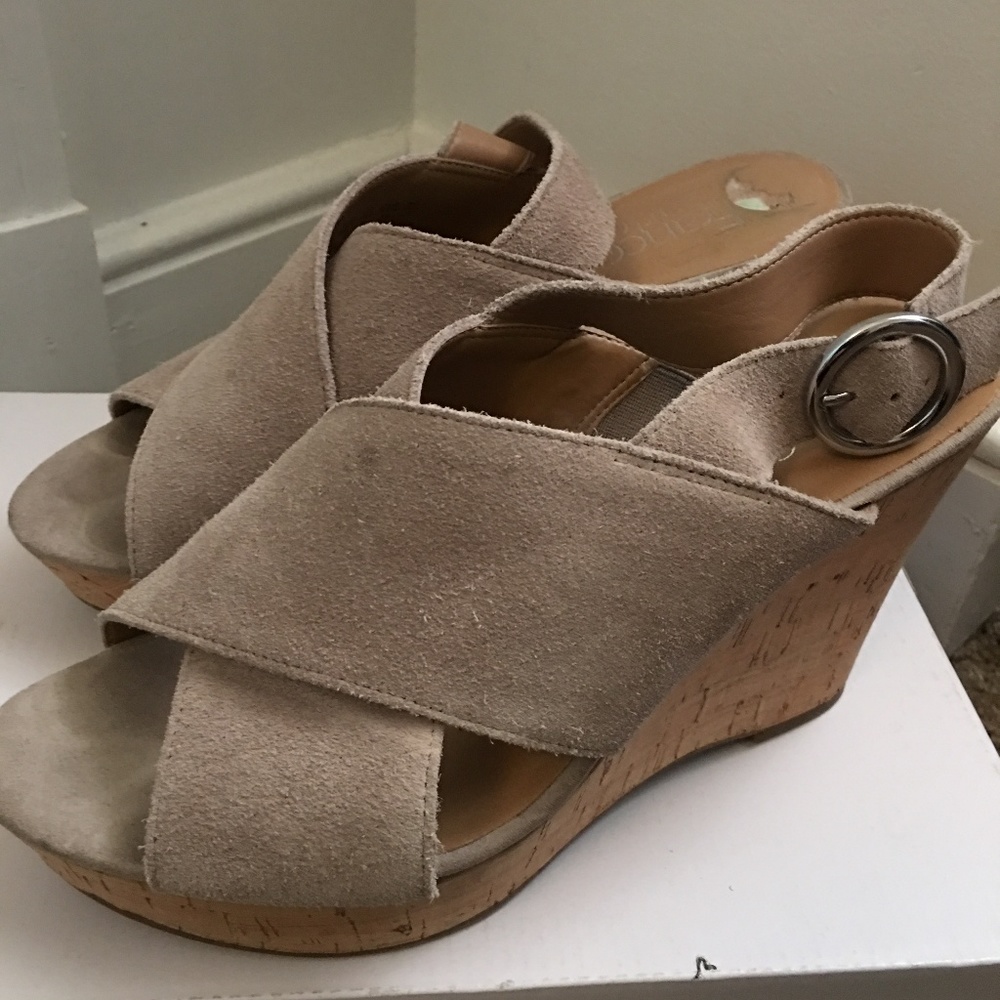Suede Wedge Sandals